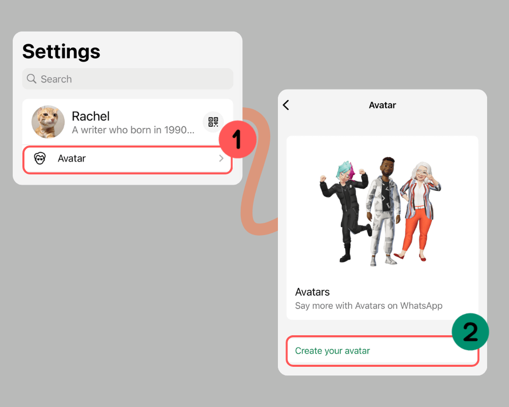 create avatar on whatsapp