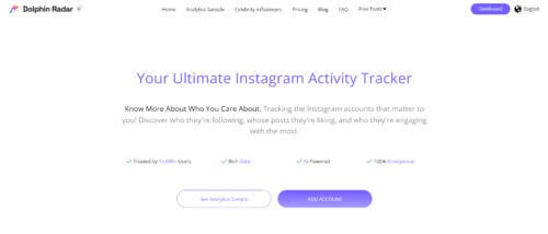 DolphinRadar Instagram activity tracker