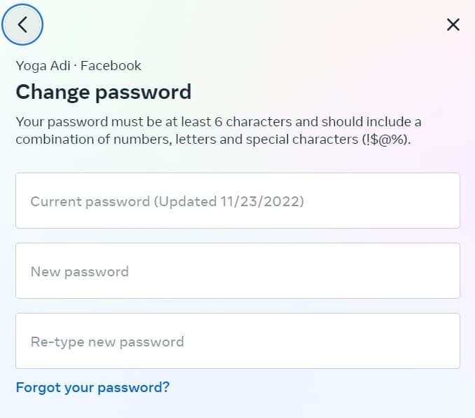 change password