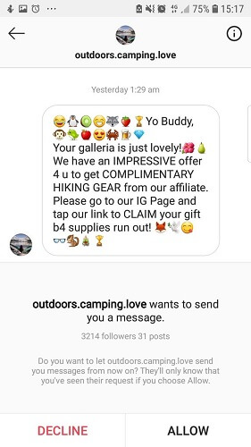 strange messages on instagram