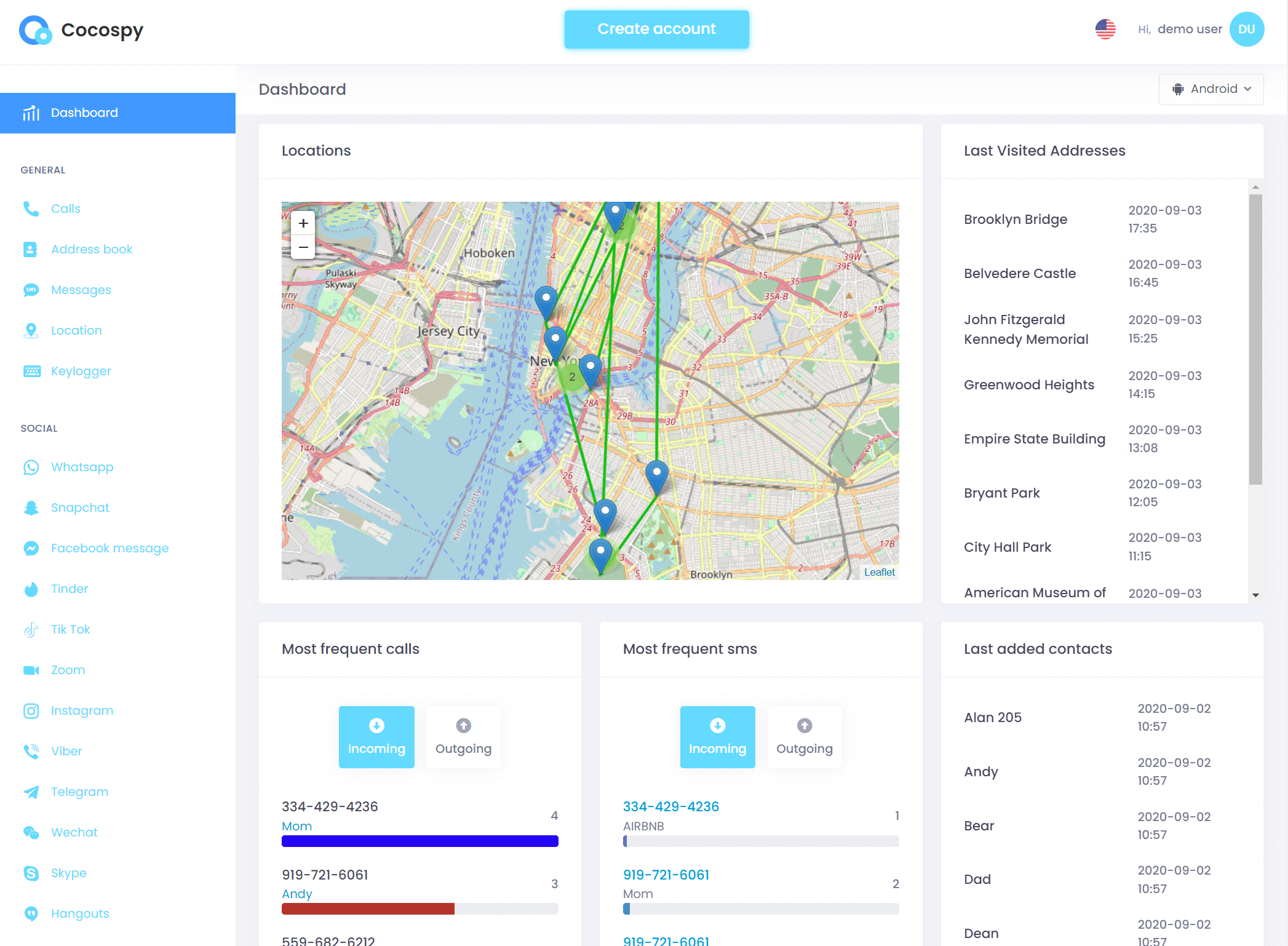 cocospy geofencing app