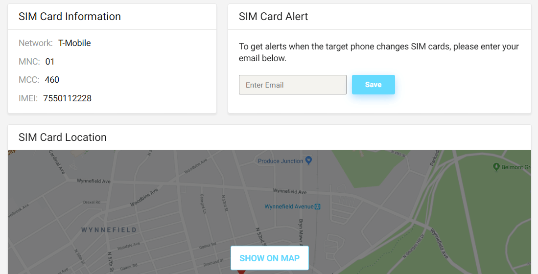 cocospy track sim card location