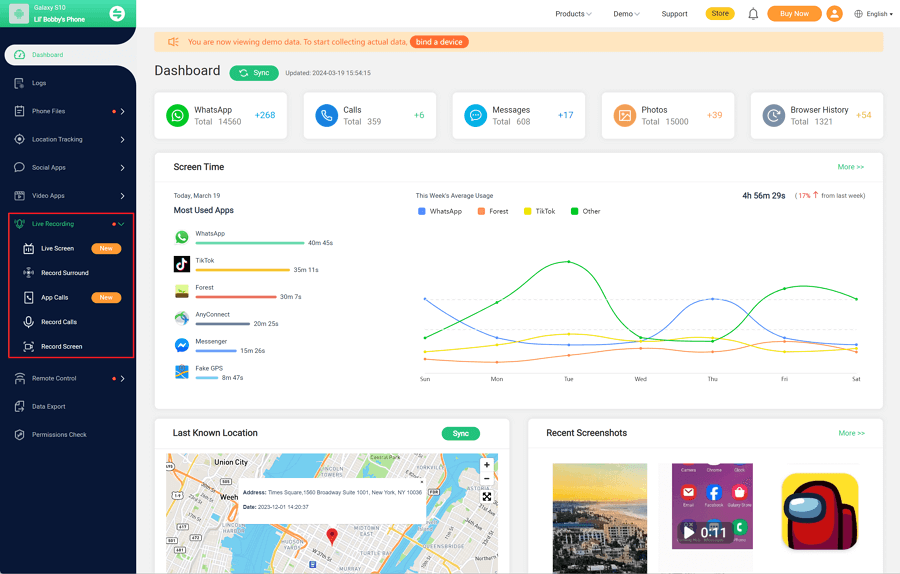 FamiGuard Pro Dashboard