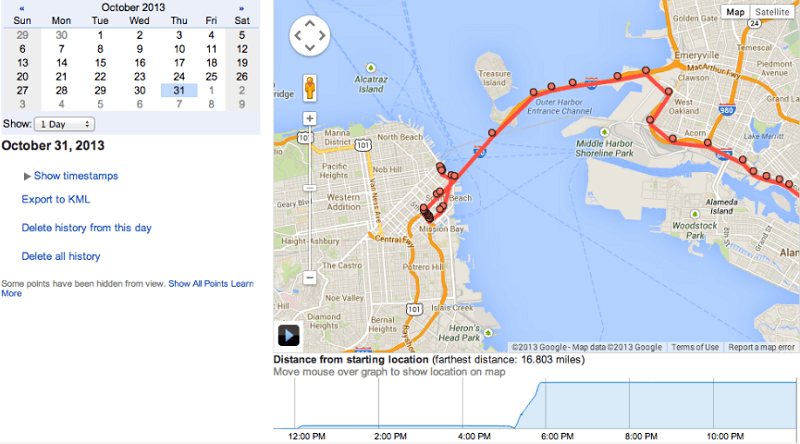 view iphone location history in google maps