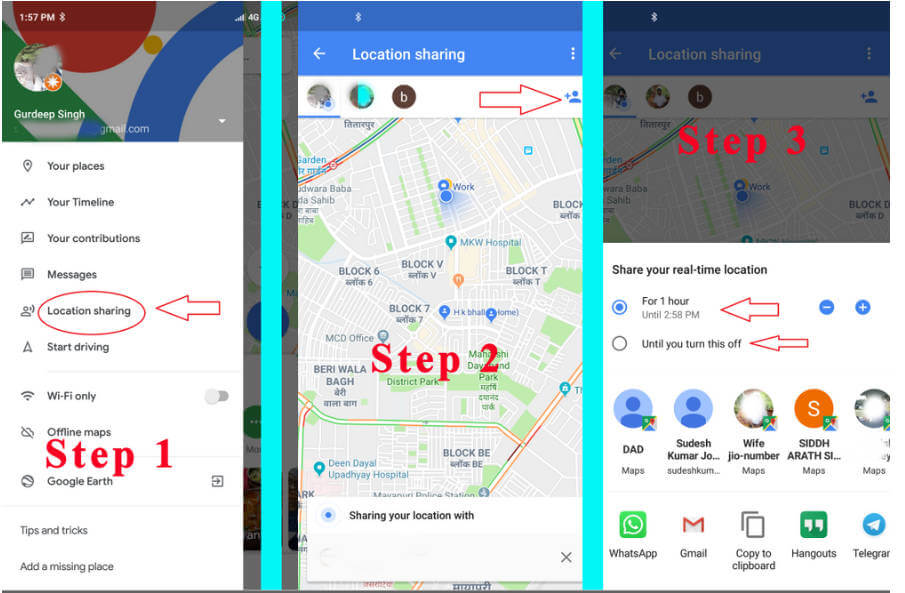 google sharing location