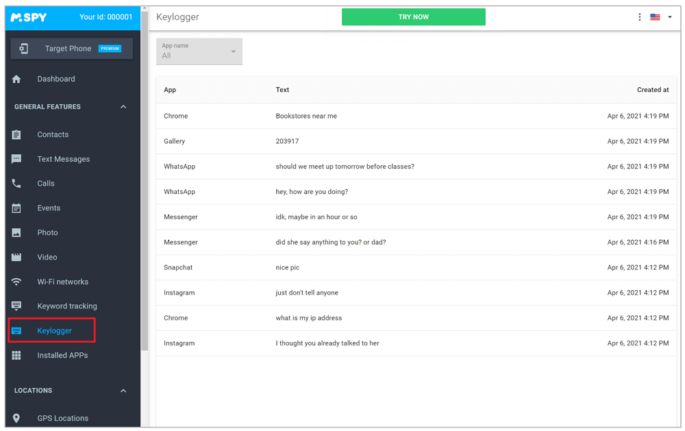 mSpy Keylogger