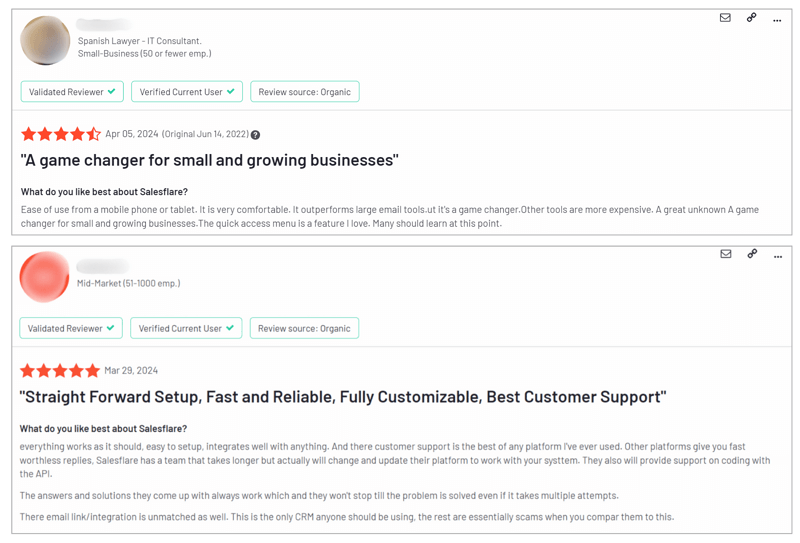 Salesflare CRM User Reviews
