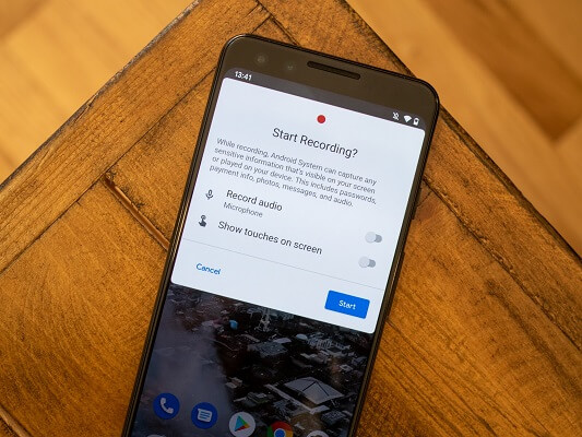 android built in screen recording feature