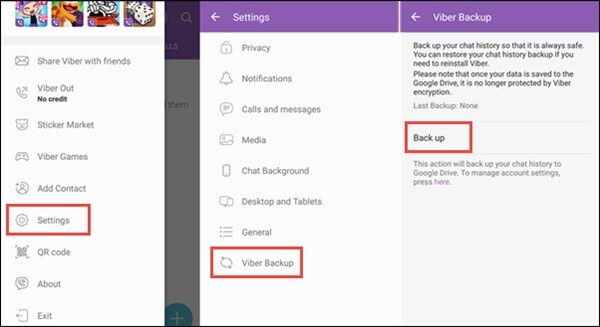 recover viber on android