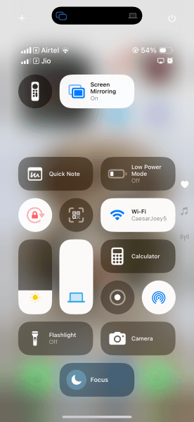 open the control centre on your
    iphone