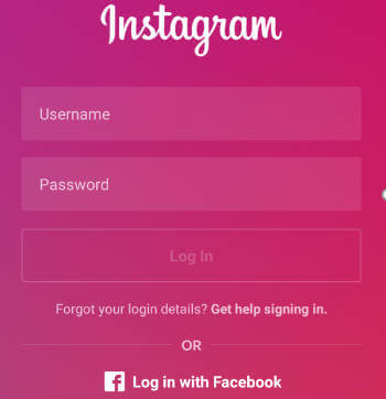 instagram log in