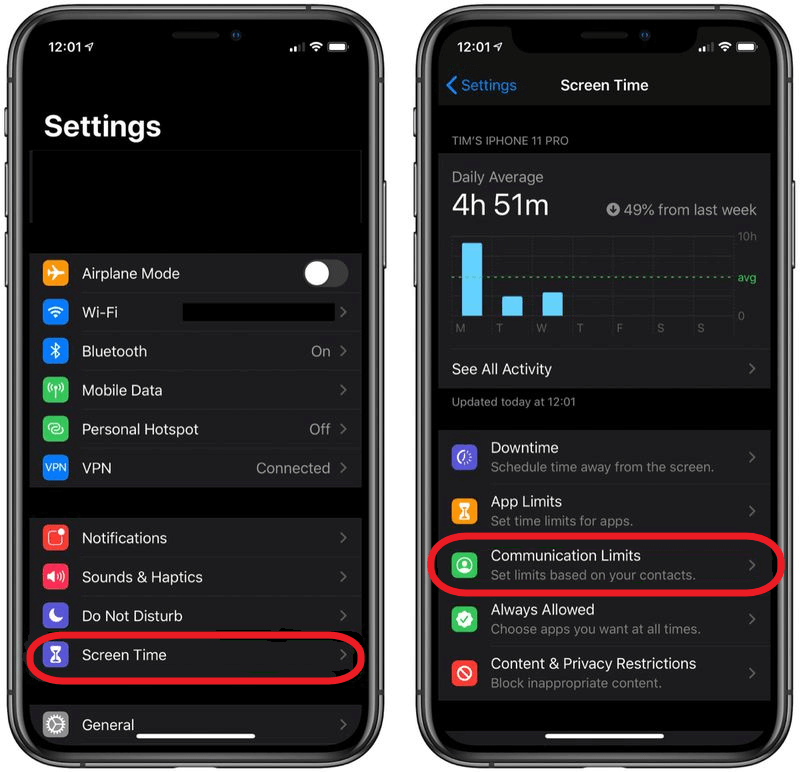 Set Up Communication Limits