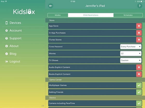 kidslox monitoring app