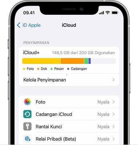 see icloud storage on iphone