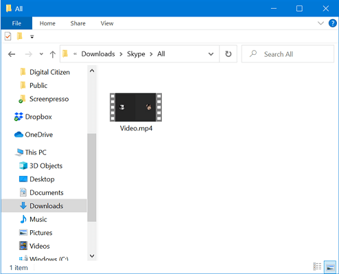 see recorded skype video on windows