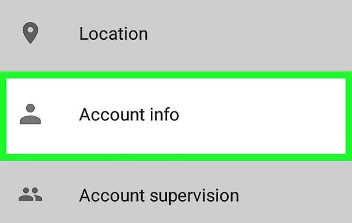 select account info