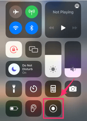 tap screen recording on iphone