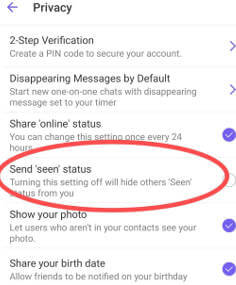 viber seen status