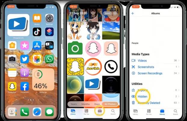 view hidden photos in iphone