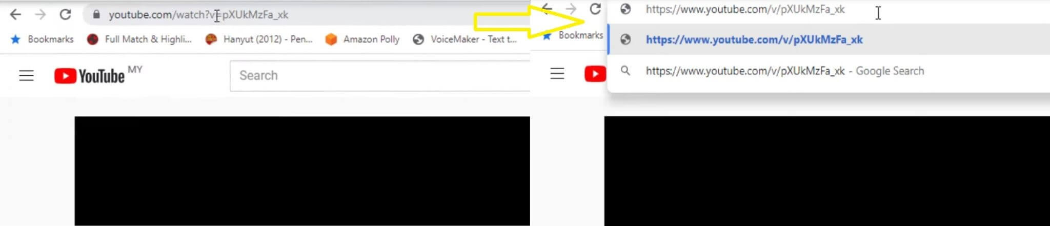 view private video in youtube by changing url