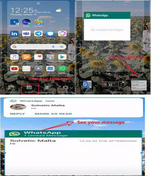 whatsapp android widgets