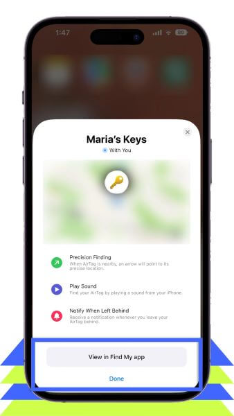 view airtags in find my app