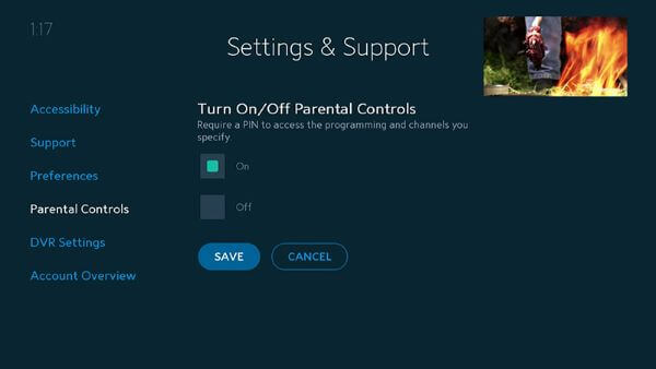 turn on/off parental controls