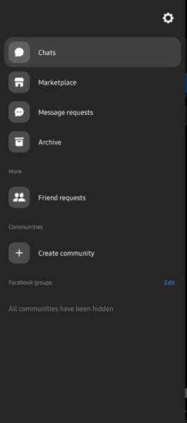 access the settings in facebook
    messenger