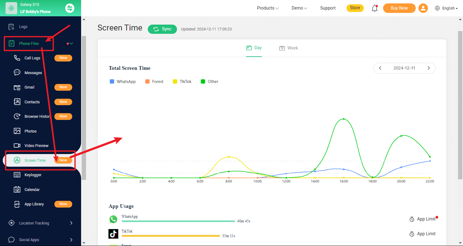 famiguard pro screen time report