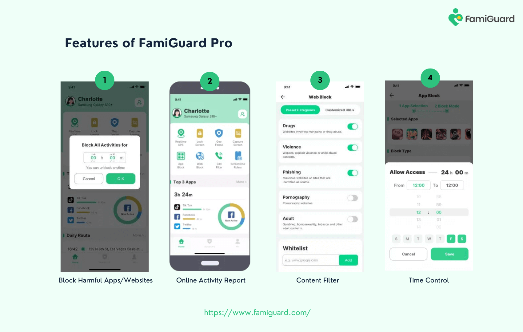 Features of FamiGuard Pro