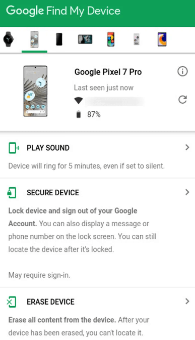 google find my device