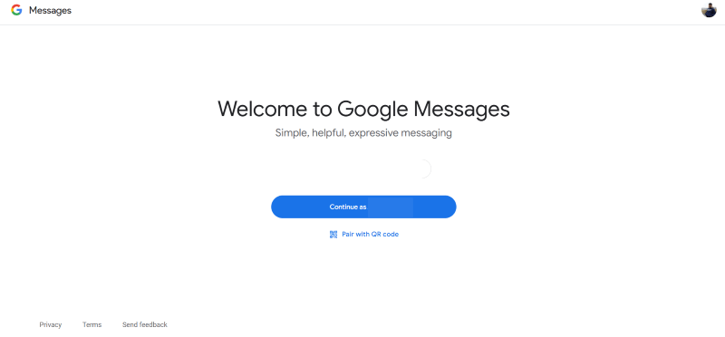 sign into google messages