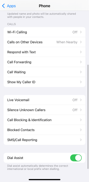 access blocked contacts