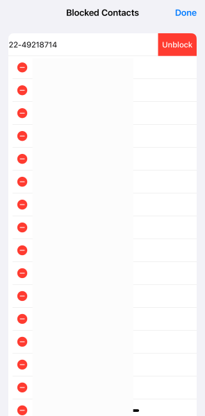 unblock the number on the iphone