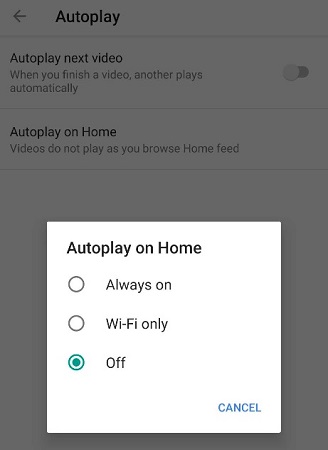 turn off auto play