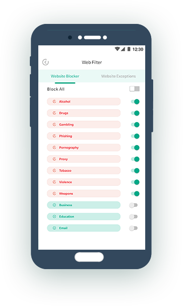 famiguard web filter feature