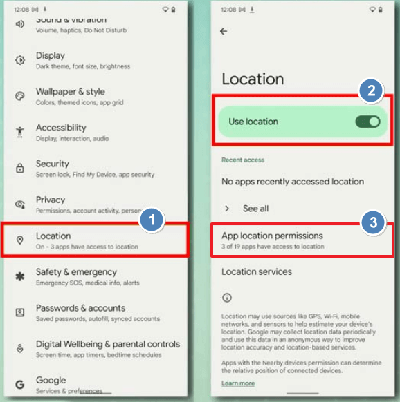 app location permissions