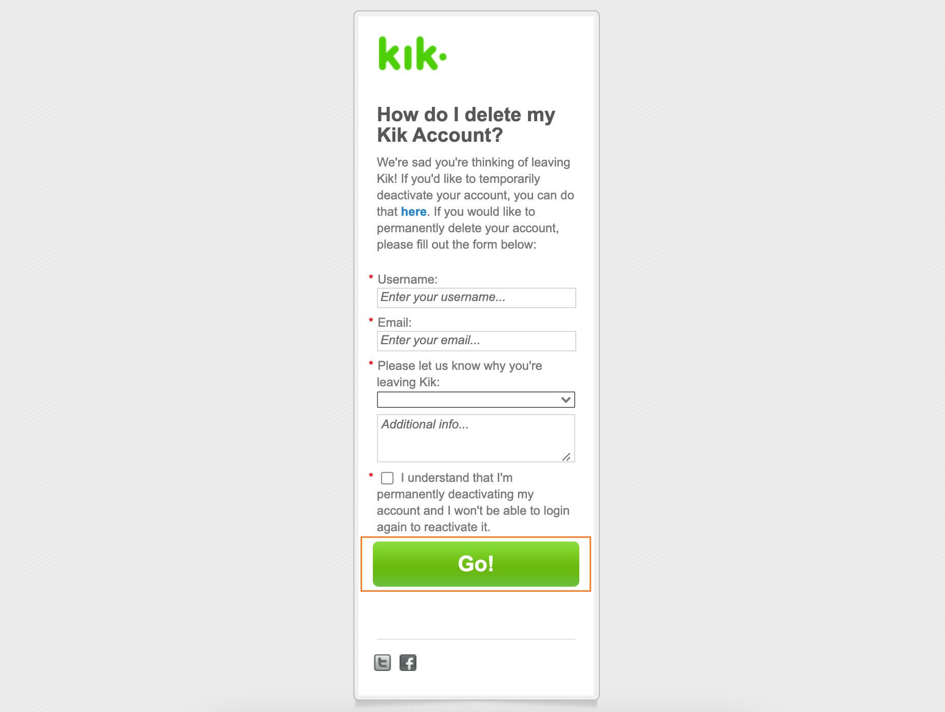 delete kik account