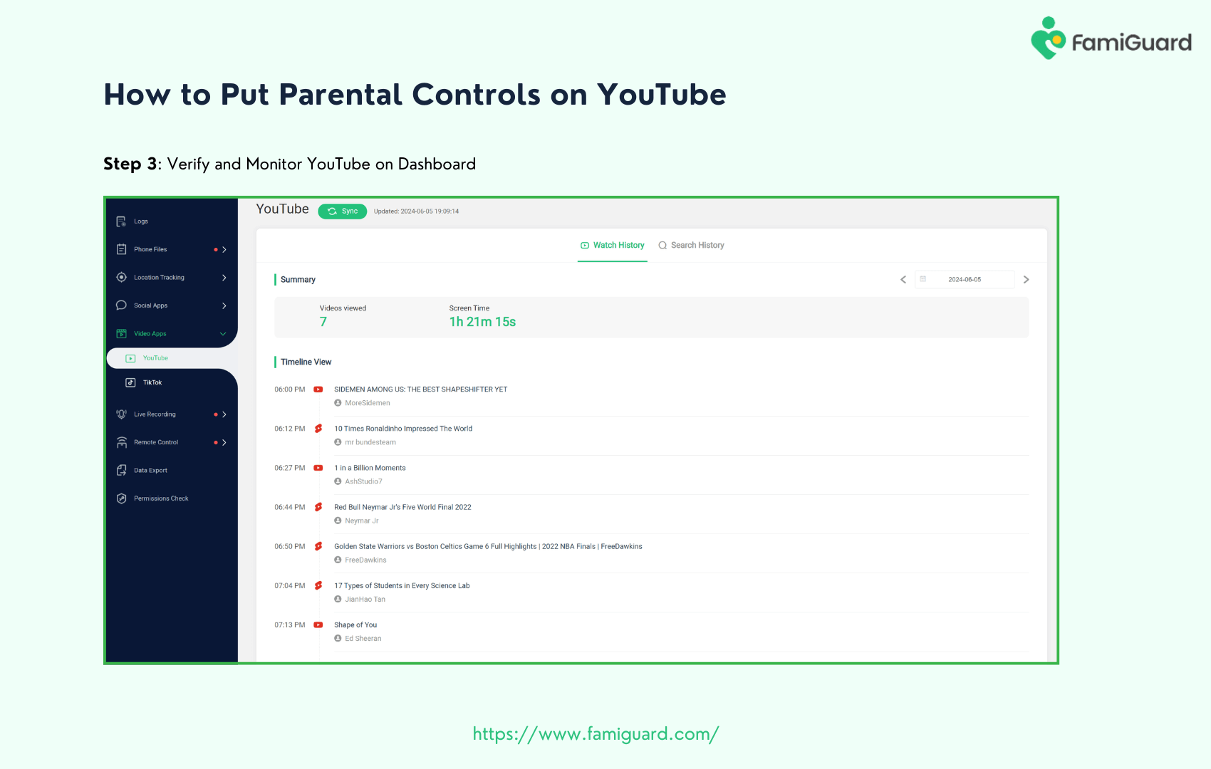 How to Monitor YouTube on FamiGuard Pro