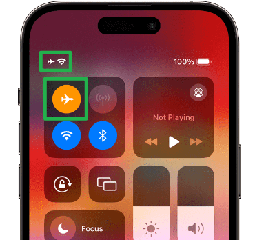 iphone airplane mode on