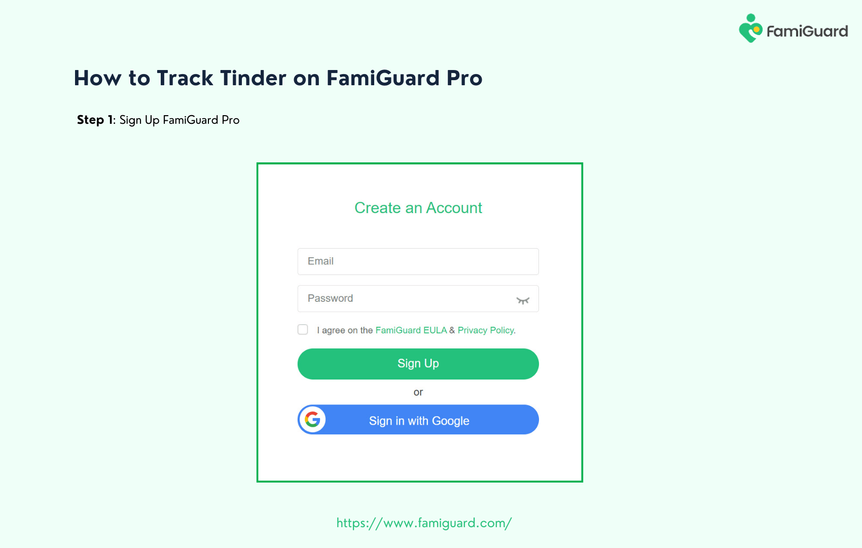 Sign Up FamiGuard Pro