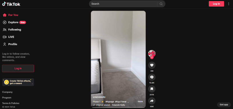 open tiktok.com on your browser