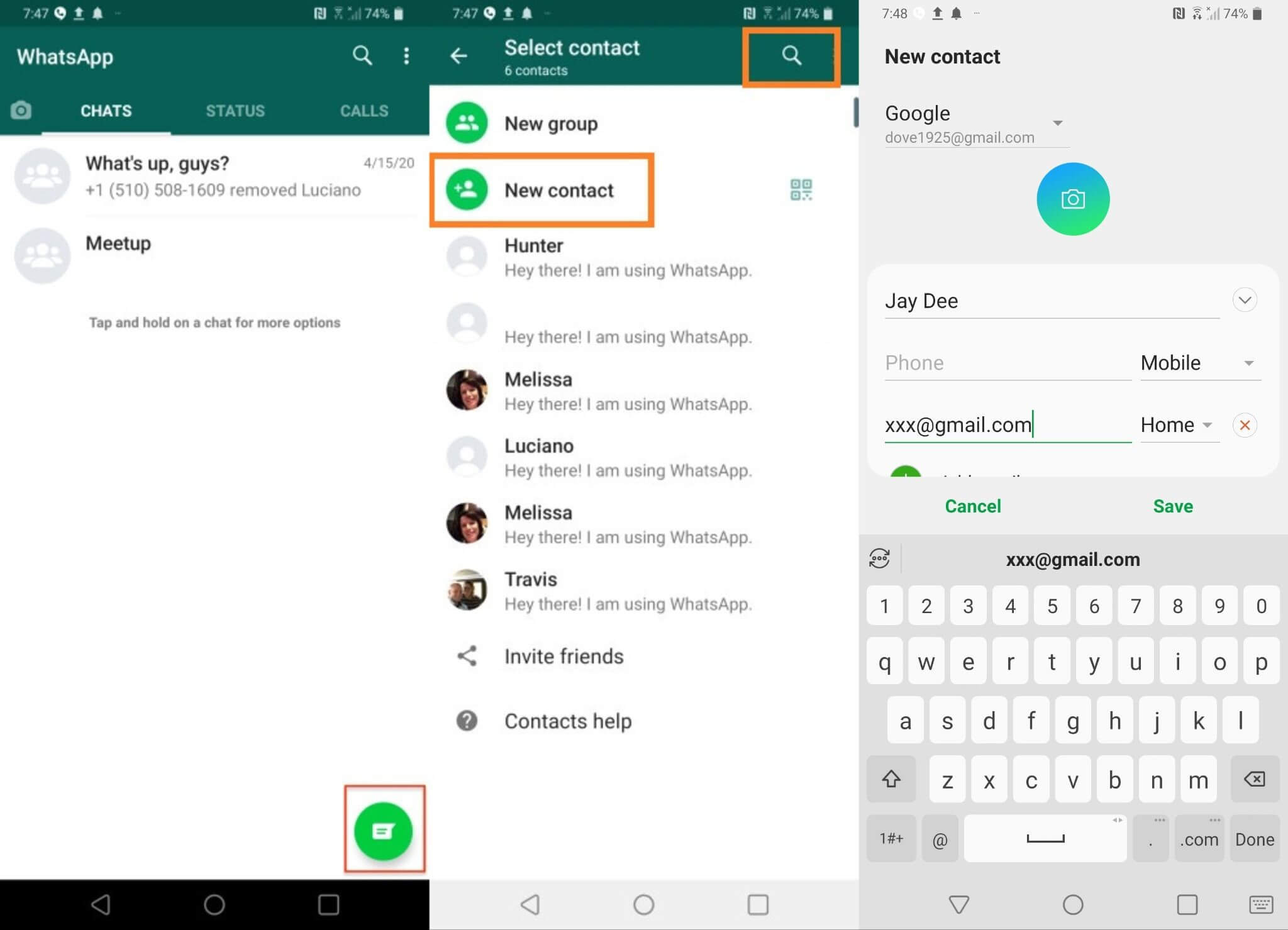 how to find someone on whatsapp on Android