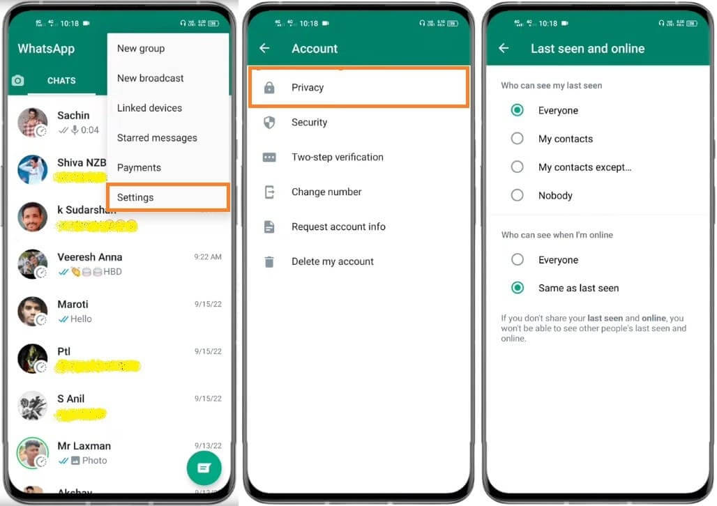 hide whatsapp online status with whatsapp settings