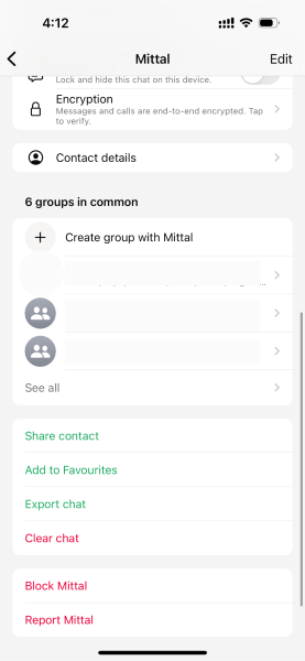 access export chat option