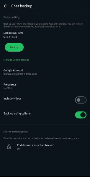 backup your whatsapp data