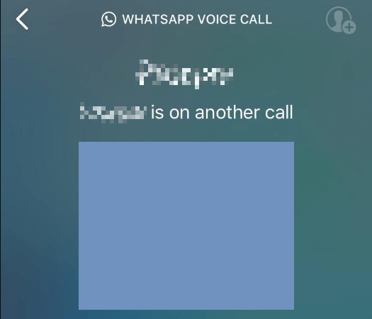 whatsapp someone is on another call