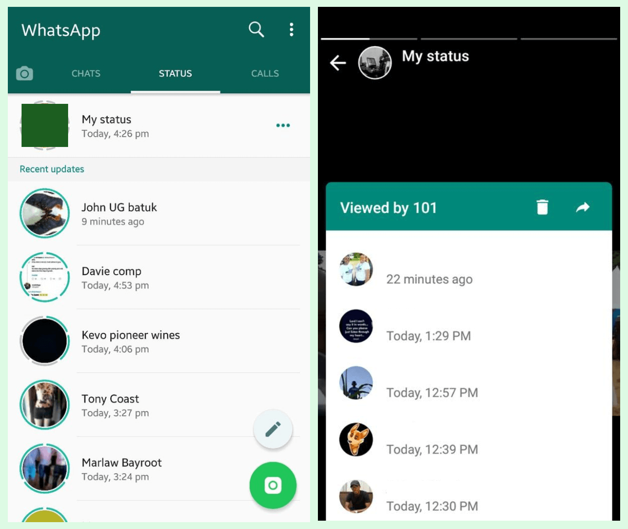 check who has seen my whatsapp status