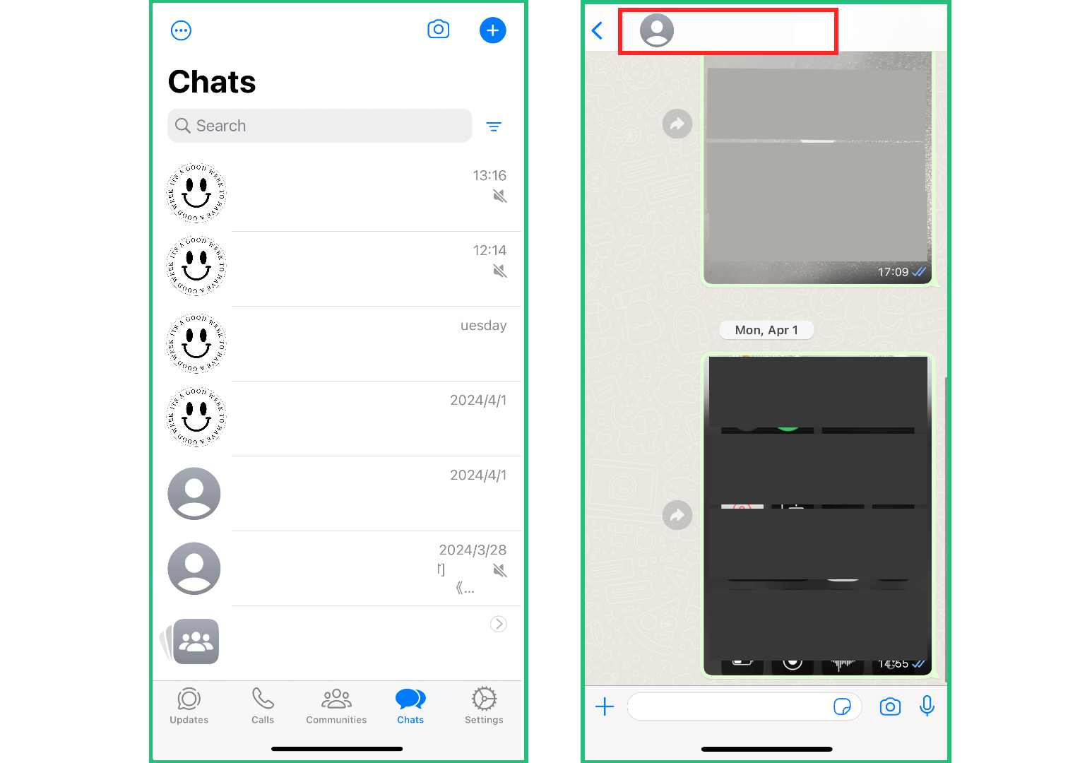 click on whatsapp profile