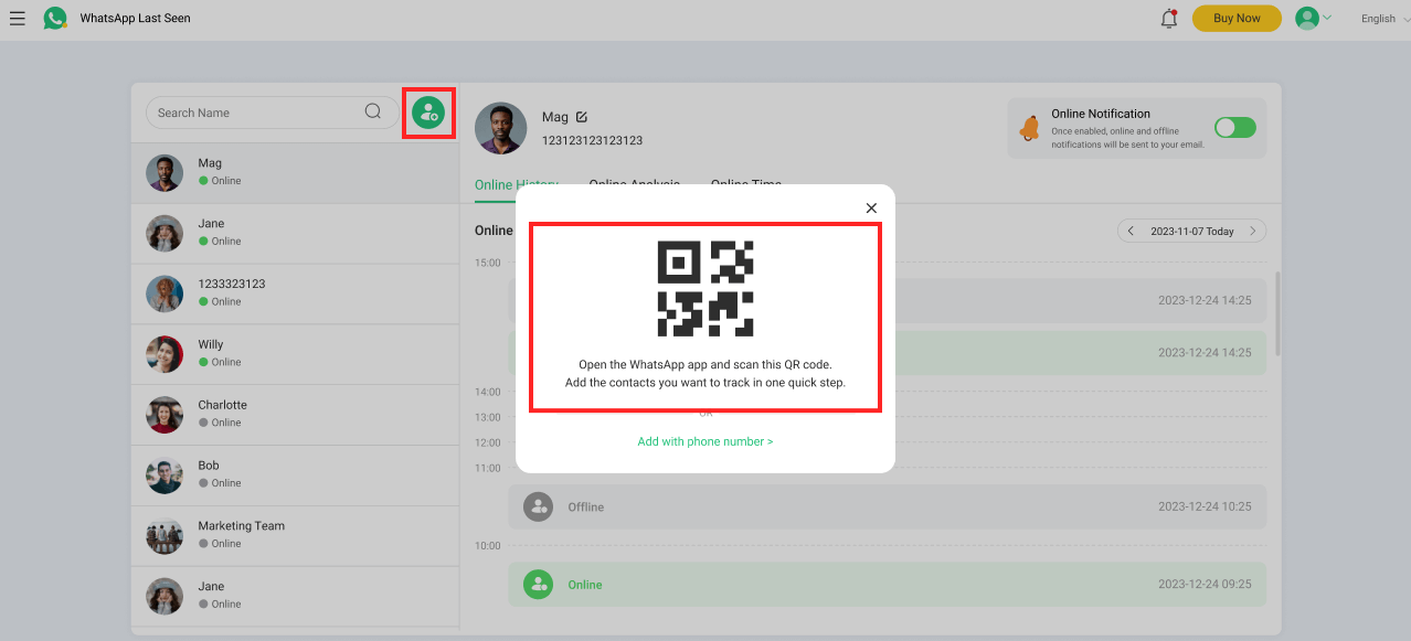 scan qr code to add contacts